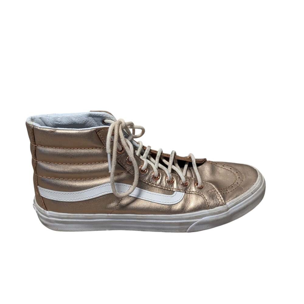 Vans Sk8-Hi Metallic Rose Gold High Top Skate Shoes Women's 9.5 Men's 8